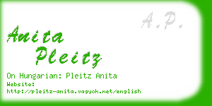 anita pleitz business card